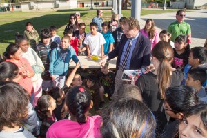 Highland Elementary School sixth grade students in Visalia receive a hands-on lesson in solar power.