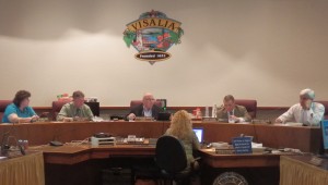 Visalia City Council debates a drought action.
