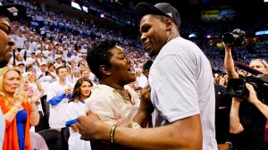Mama Durant and son, Kevin Durant