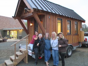 B.A. Norrgard (left) with prospective tiny house owners.