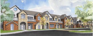 The new Plaza Drive development includes 23 townhomes.