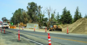 Work has begun on a roundabout at Farmersville Blvd. and Noble Ave. Nancy Vigran/Valley Voice