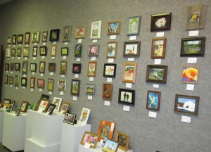 Eighty-four pieces are art are featured in the Tulare Historical Museum’s Miniatures art exhibit and will be raffled off at the end of the show, March 12. Nancy Vigran/Valley Voice