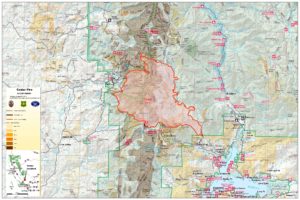 A map showing the location range of the Cedar Fire.