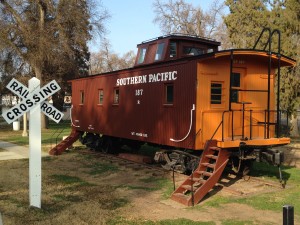 The Southern Pacific caboose after its restoration.