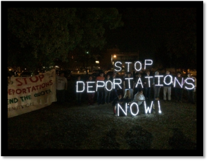 Tulare County for Families' 'light brigade' protest.