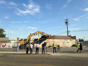 Demolition begins at Annie’s Hollywood Inn bar..