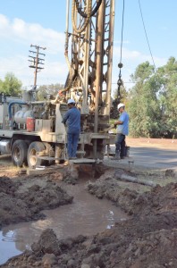 A new water well in Seville is under construction.