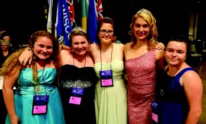 At Grand Bethel of California held in Visalia’s Convention Center on June 25 through June 28, 2015, the Lemoore Chapter of Job’s Daughters International Bethel No. 288, won 1st place in Ritual competition called “Messenger Team”. This was Lemoore’s first attempt at Messenger Team competition. Lemoore’s 5 member team from left to right: Miss JolieAnn Shimmon (10), Miss Keita Gain, PHQ (15), Miss Andrea Mattos PHQ (14), Miss Jordan Bush PHQ (16) and Miss Shannyn Martyn (12). A lot of memory work, practice and dedication are required for this type of competition. The Messengers of Job competition this year had 43 entries from all over the state, competing in 2 divisions. It is one of the most highly prized honors that a member of Job’s Daughters can achieve as a team during Grand Bethel.