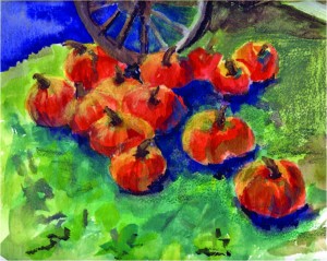 Nancy Randell - “Pumpkins” - Watercolor