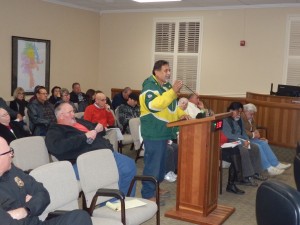 One Hanford resident commenting against the water rate increase during the public hearing. Catherine Doe/Valley Voice