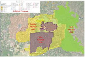 The proposed water agencies comprising the Kaweah sub-basin.