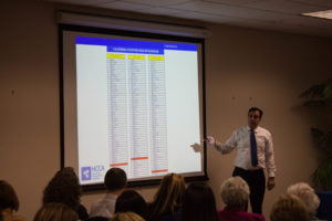 Dr. Benny Benzeevi, CEO of Healthcare Conglomerate Associates, presents a consolidated version of HCCA's plan to turn around Tulare Regional Medical Center on the regularly scheduled August 24 TLHCD Board meeting. Tony Maldonado/Valley Voice