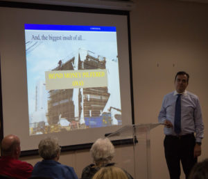 Healthcare Conglomerate Associates CEO Benny Benzeevi gives a presentation to the board and public at the October 26 Tulare Local Healthcare District meeting. Tony Maldonado/Valley Voice 