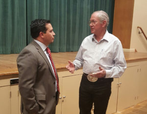 Kuyler Crocker and Dennis Smith at the Tulare County District 1 forum. Brendon Alexander/Valley Voice