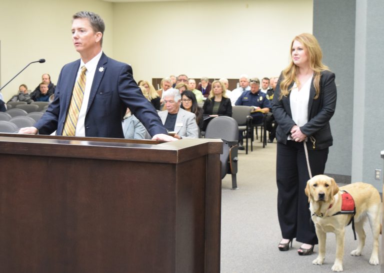 Tulare County DA Introduces Office's Newest Member A Golden Retreiver